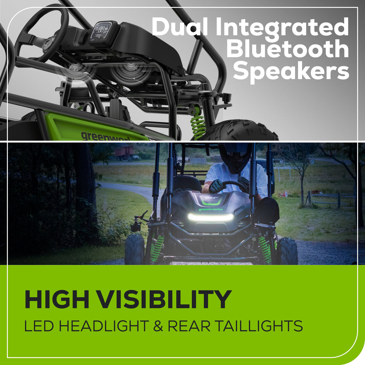 80V STEALTH Series All-Terrain 2-Seat Electric Youth Go-Kart: (2) 8.0 Ah Batteries and Dual-Port Charger