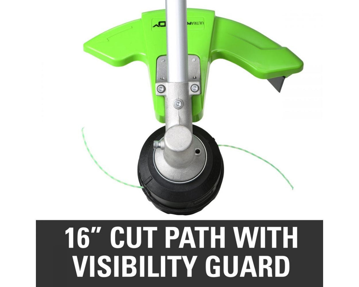 60V 16" Cordless Battery String Trimmer (Attachment Capable) and 8" Edger Attachment Combo Kit: 4.0 Ah Battery and Charger