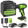 24V Brushless 1/2" 310 in/lbs Drill Kit: (2) 2Ah Batteries and Charger, 8-piece Bit Set and Tool Bag Included