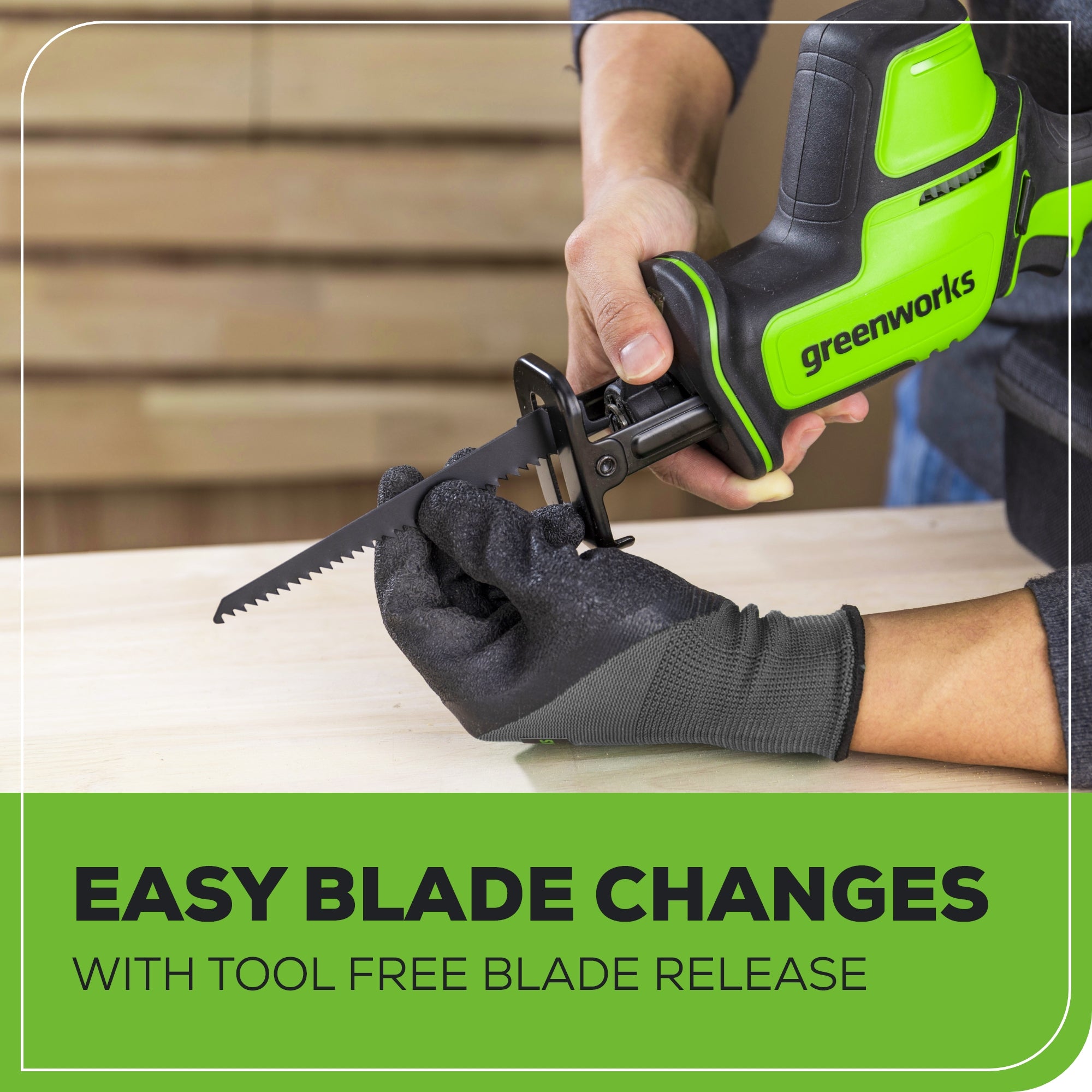 24V 1" One-Handed Compact Reciprocating Saw: 2.0 Ah Battery and Charger