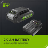 24V 12" Cordless Battery String Trimmer/Edger and 320CFM Leaf Blower Combo Kit w/ 2.0Ah Battery and Charger