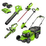 48V (24V x 2) 21" Cordless Battery Self-Propelled Mower 5PC Combo Kit: (2) 5.0Ah Batteries and Chargers