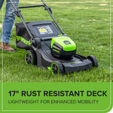 60V 17" Cordless Battery Push Lawn Mower and 13" String Trimmer Combo Kit: 4.0 Ah Battery and Charger