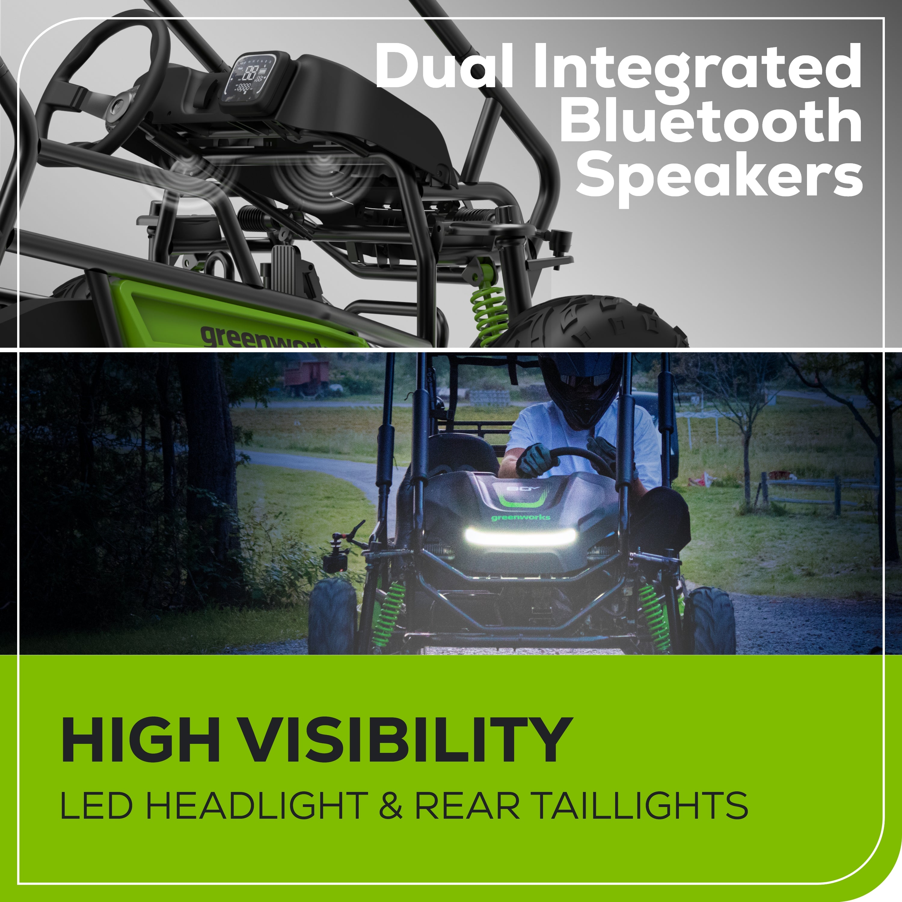 80V STEALTH Series All-Terrain 2-Seat Electric Youth Go-Kart: (2) 8.0 Ah Batteries and Dual-Port Charger