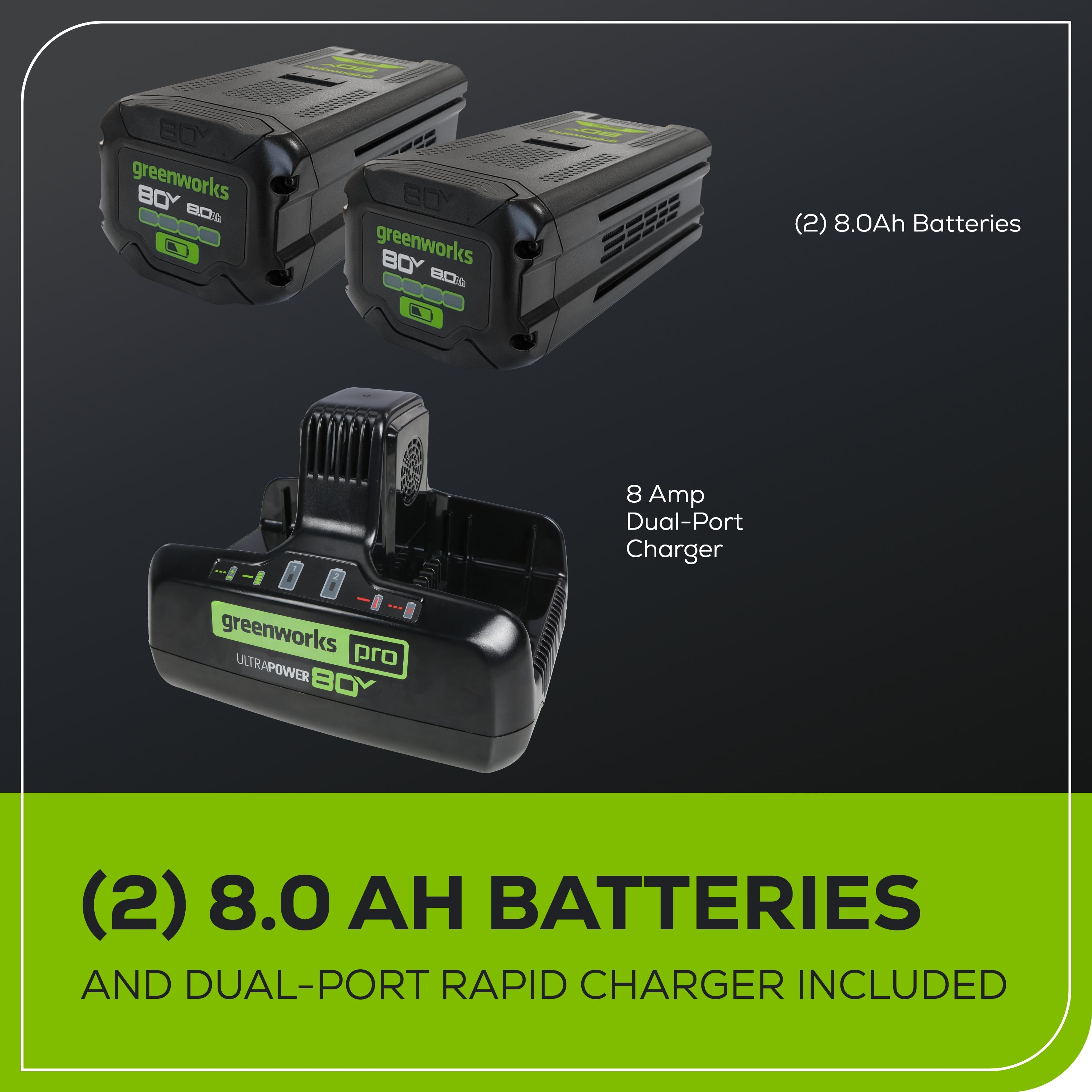 80V STEALTH Series All-Terrain 2-Seat Electric Youth Go-Kart: (2) 8.0 Ah Batteries and Dual-Port Charger