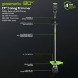 OPEN BOX 80V 17" Brushless String Trimmer: 2.0 Ah Battery and Charger