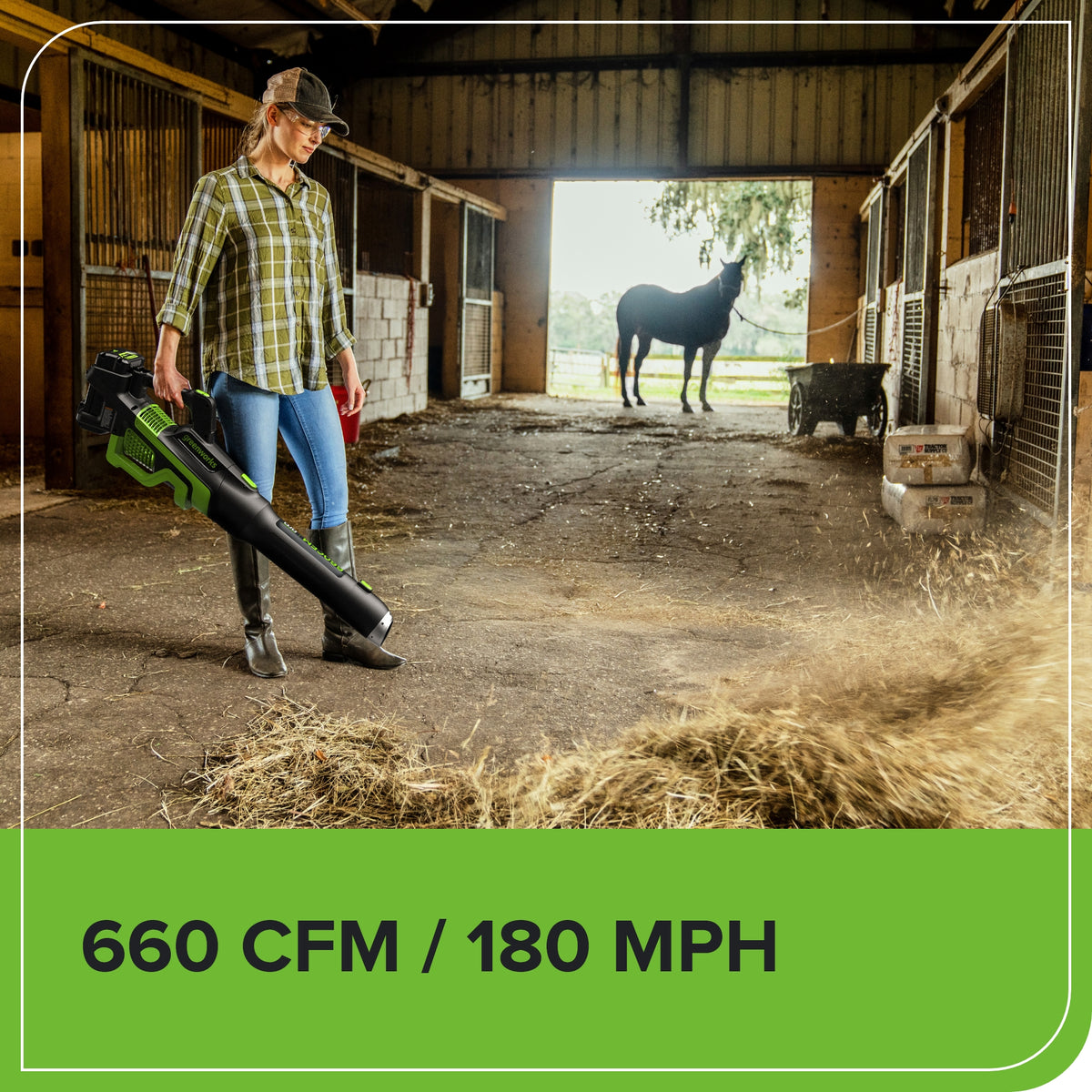 60V 660 CFM Cordless Battery Brushless Leaf Blower: 2.5 Ah Battery and Charger