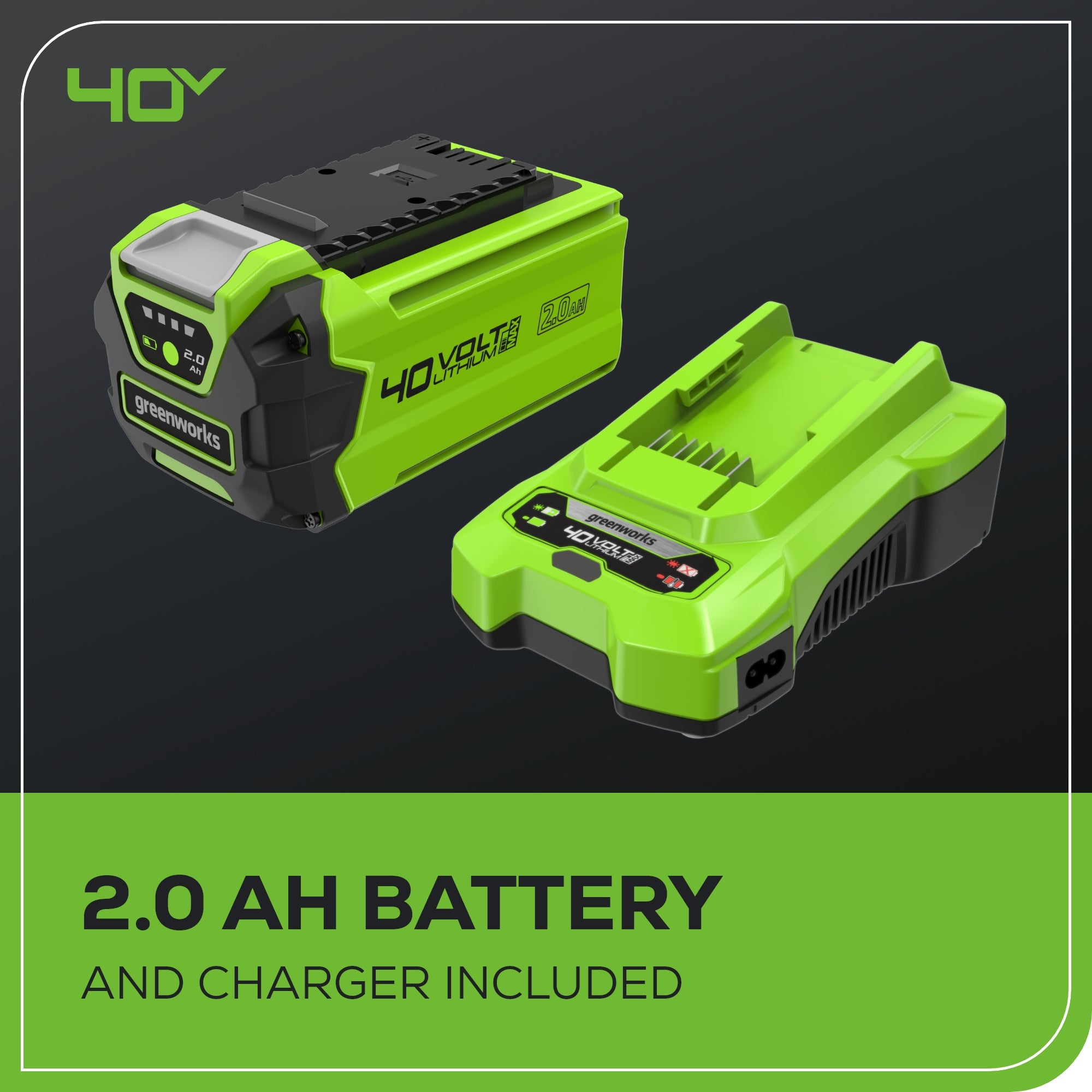 40V 350 CFM Cordless Battery Leaf Blower: 2.0 Ah Battery and Charger