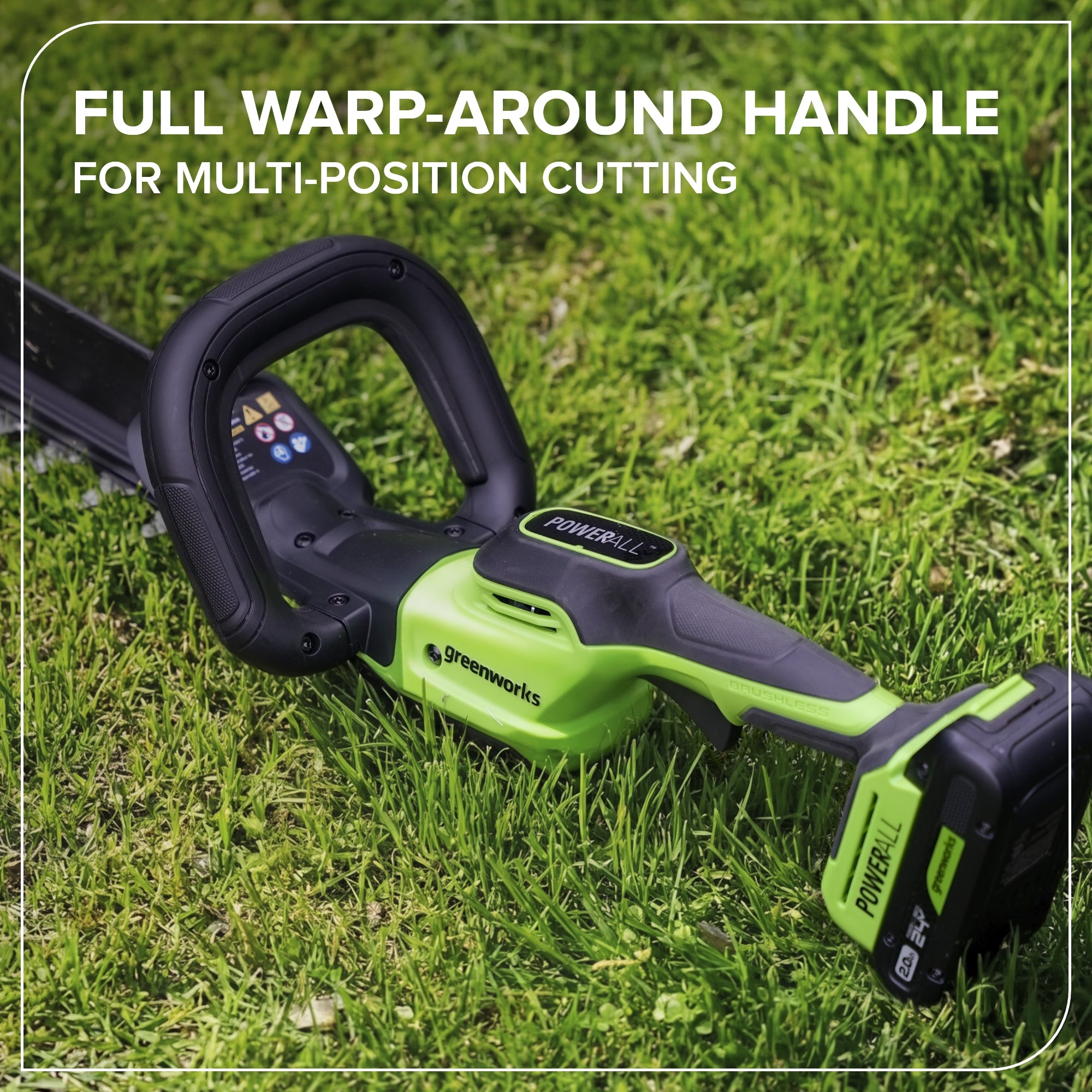 24V 22" Brushless (1.1" Cutting Capacity) Hedge Trimmer: 2.0Ah Battery and 30W Charger