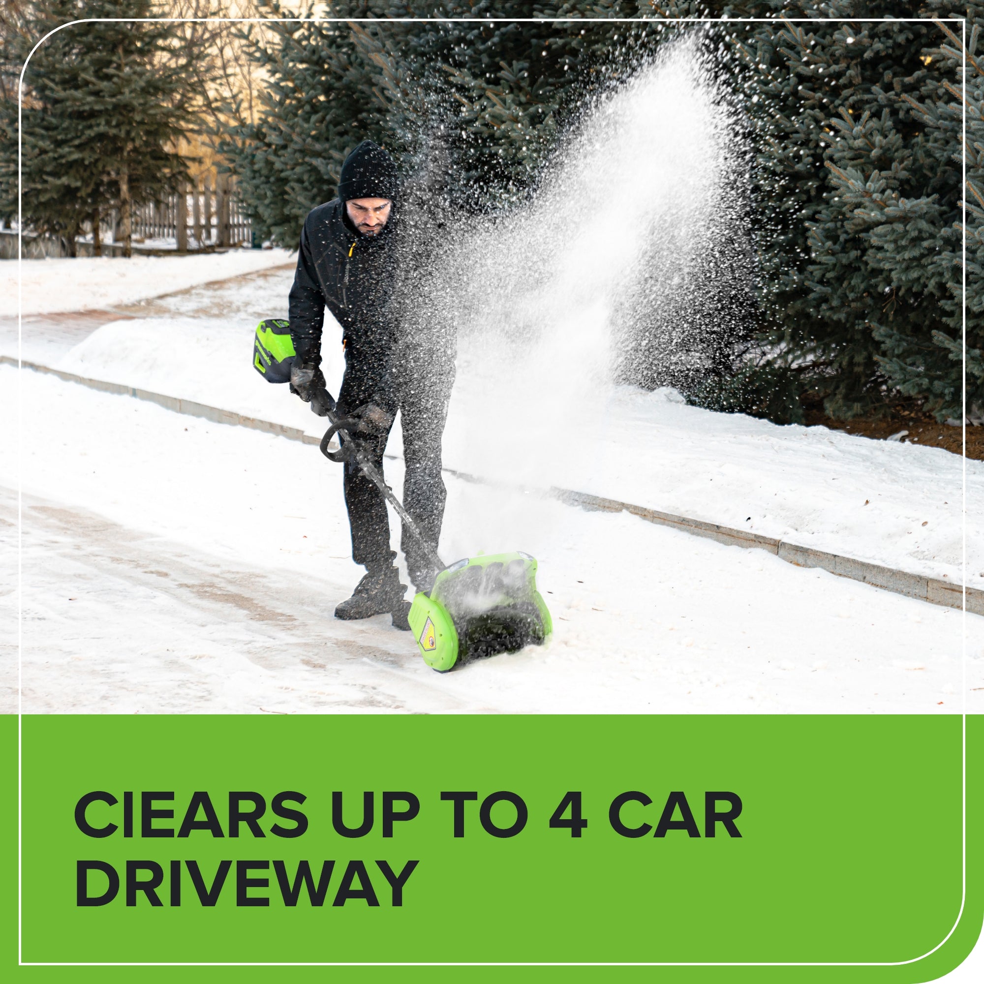 80V 12" Cordless Battery LED Snow Shovel, Directional Vanes: 2.5 Ah Battery and Charger