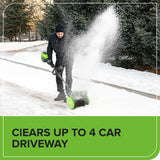 80V 12" Cordless Battery LED Snow Shovel, Directional Vanes: 2.5 Ah Battery and Charger