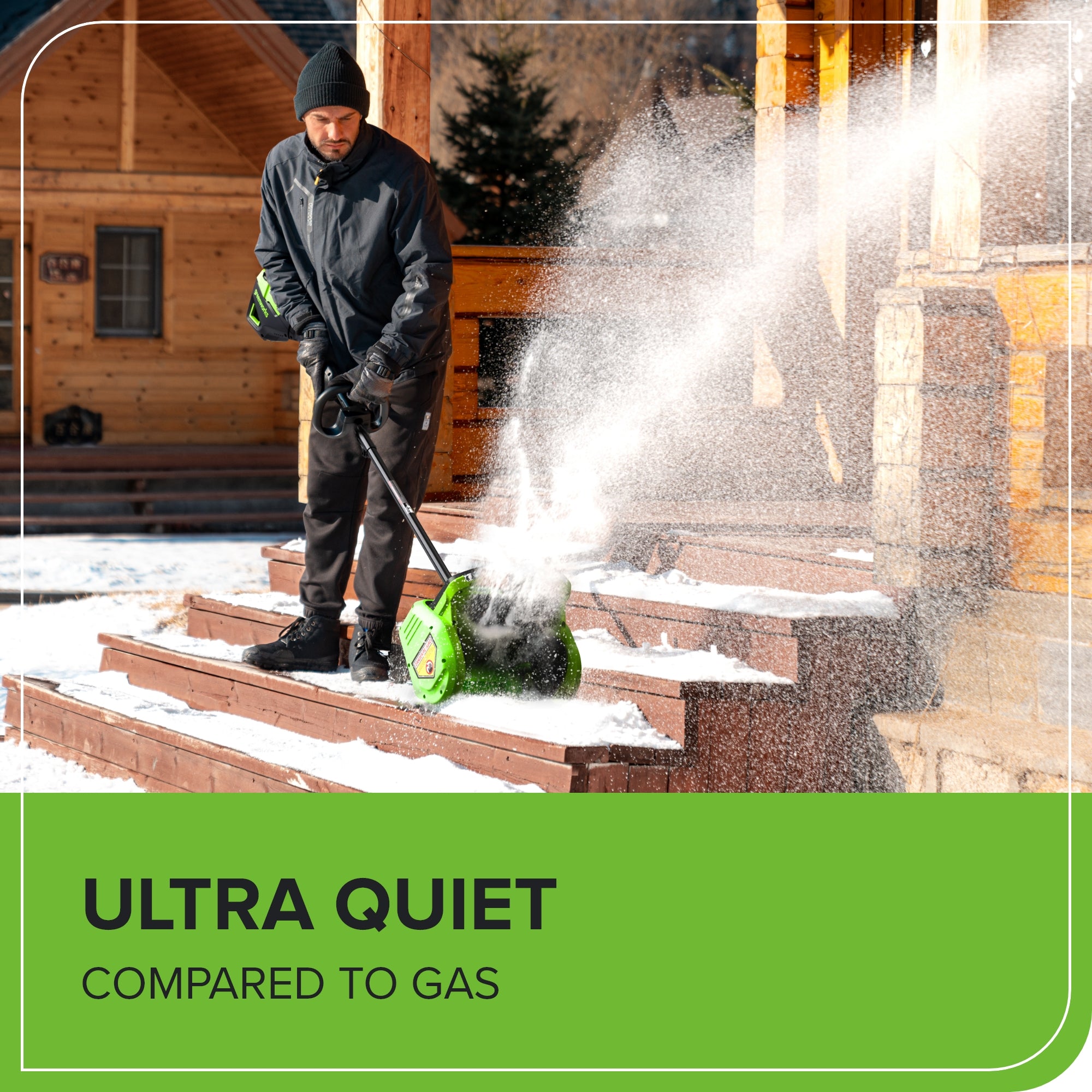 80V 12" Cordless Battery LED Snow Shovel, Directional Vanes: 2.5 Ah Battery and Charger