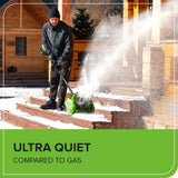 80V 12" Cordless Battery LED Snow Shovel, Directional Vanes: 2.5 Ah Battery and Charger