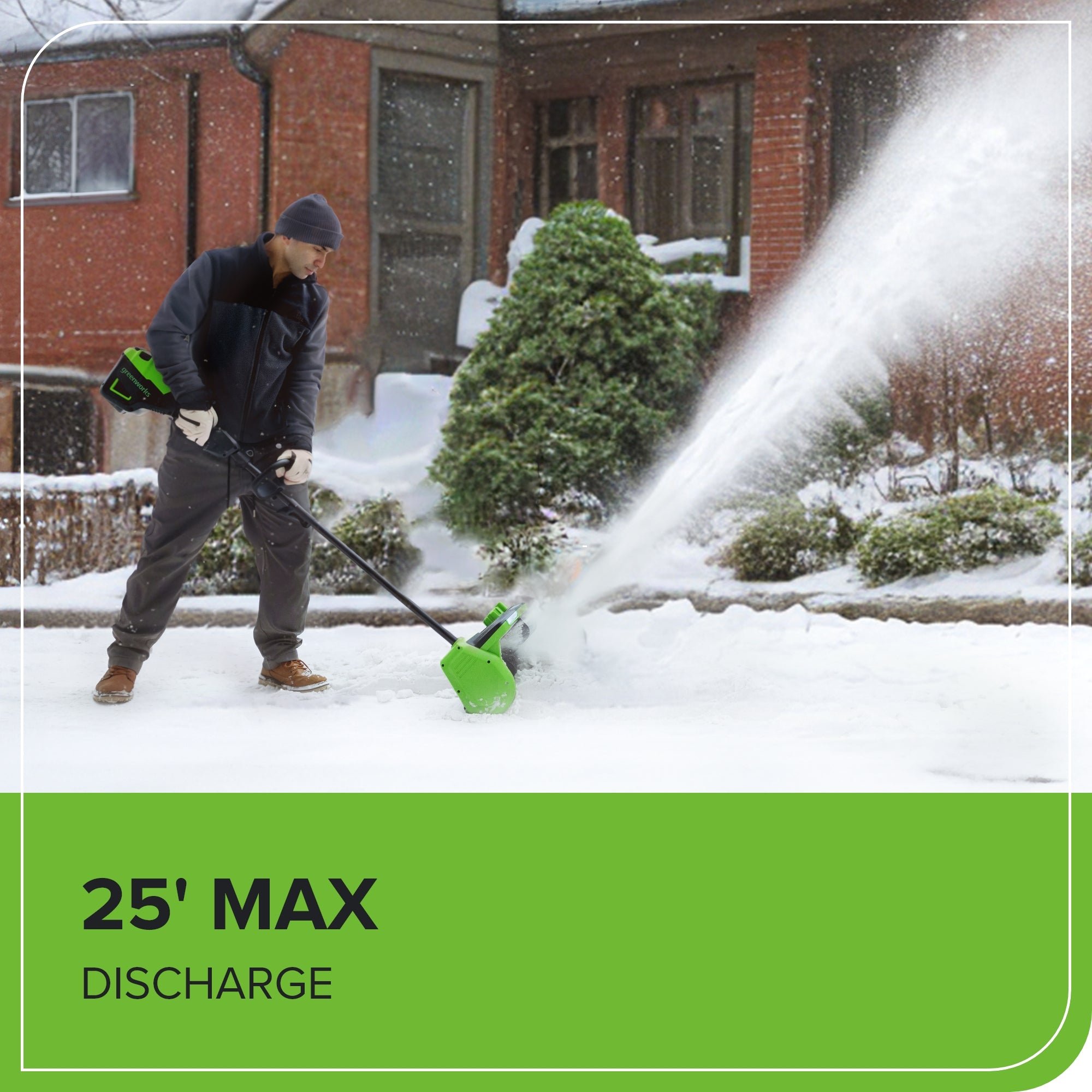80V 12" Cordless Battery LED Snow Shovel, Directional Vanes: 2.5 Ah Battery and Charger