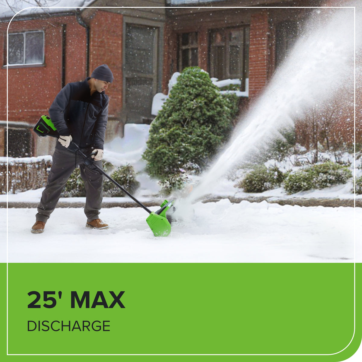 80V 12" Cordless Battery LED Snow Shovel, Directional Vanes: 2.5 Ah Battery and Charger