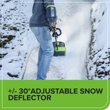 80V 12" Cordless Battery LED Snow Shovel, Directional Vanes: 2.5 Ah Battery and Charger
