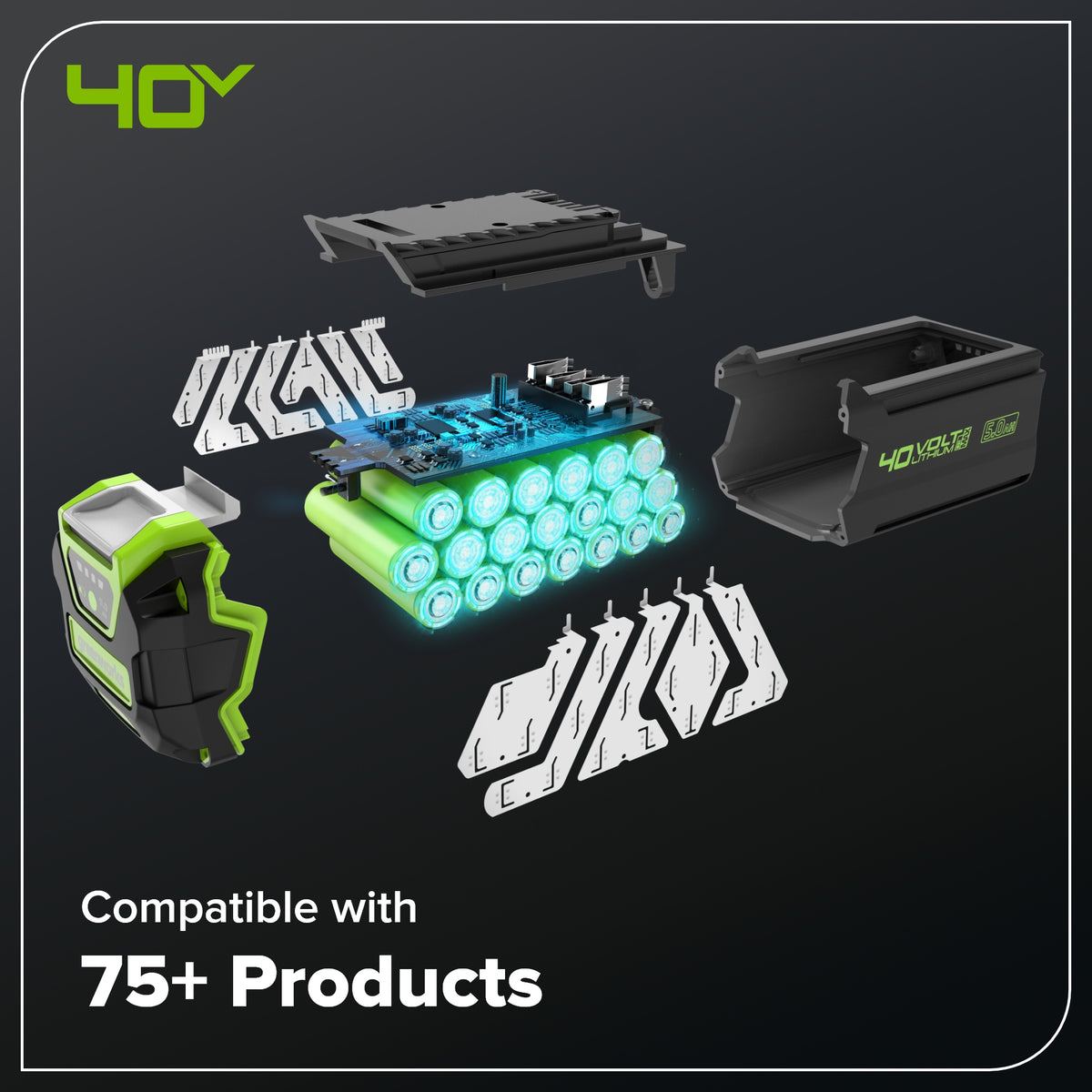 40V 16" Cordless Battery Snow Blower: 5.0 Ah Battery and Charger