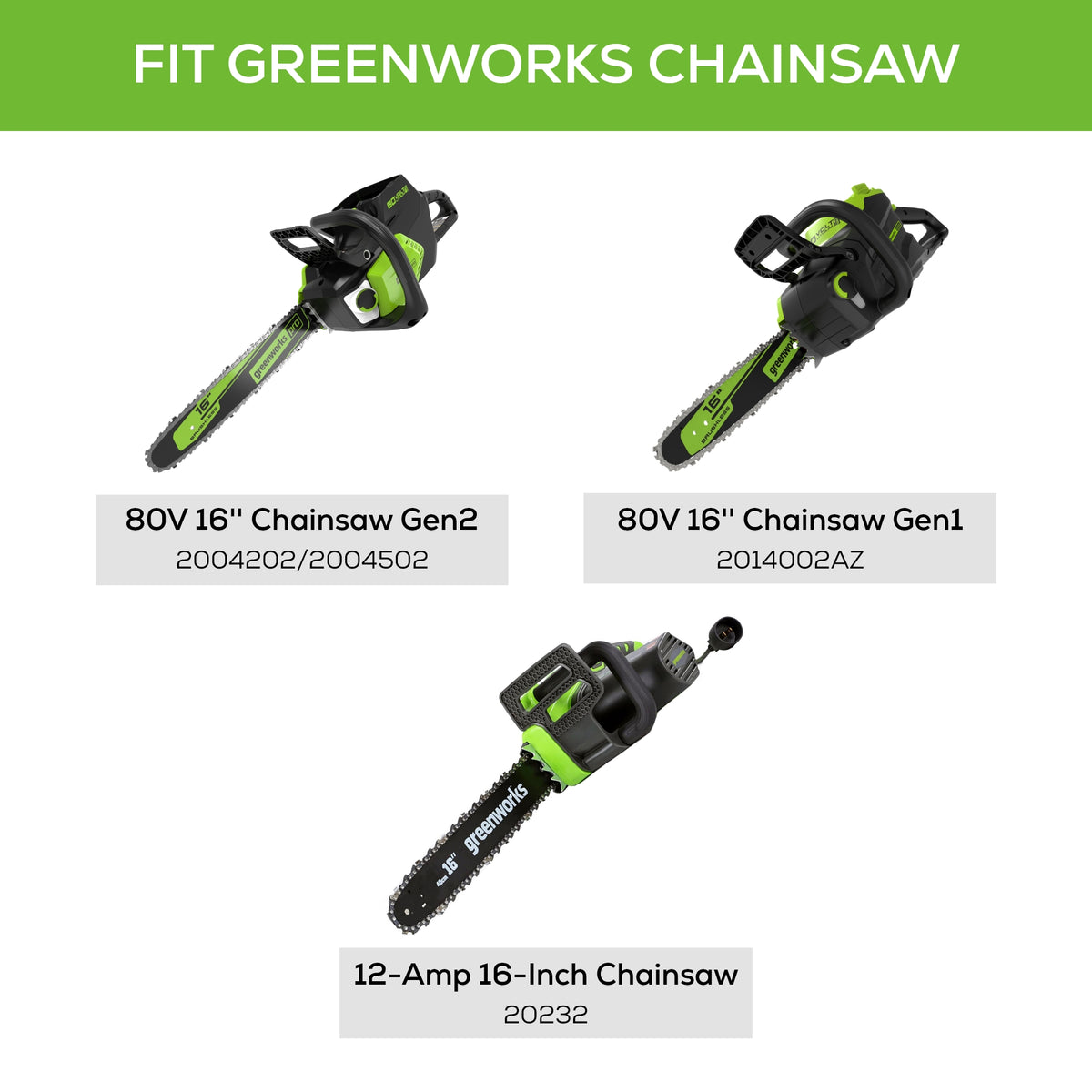 16" ReplacementChainsaw Chain, 3/8" Pitch, .050" Chain Gauge and 56DL