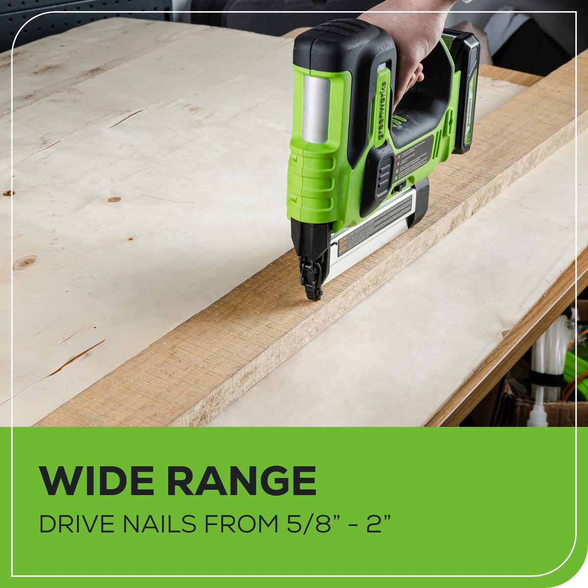 24V 18GA Brad Nailer: 2.0 Ah Battery and Charger