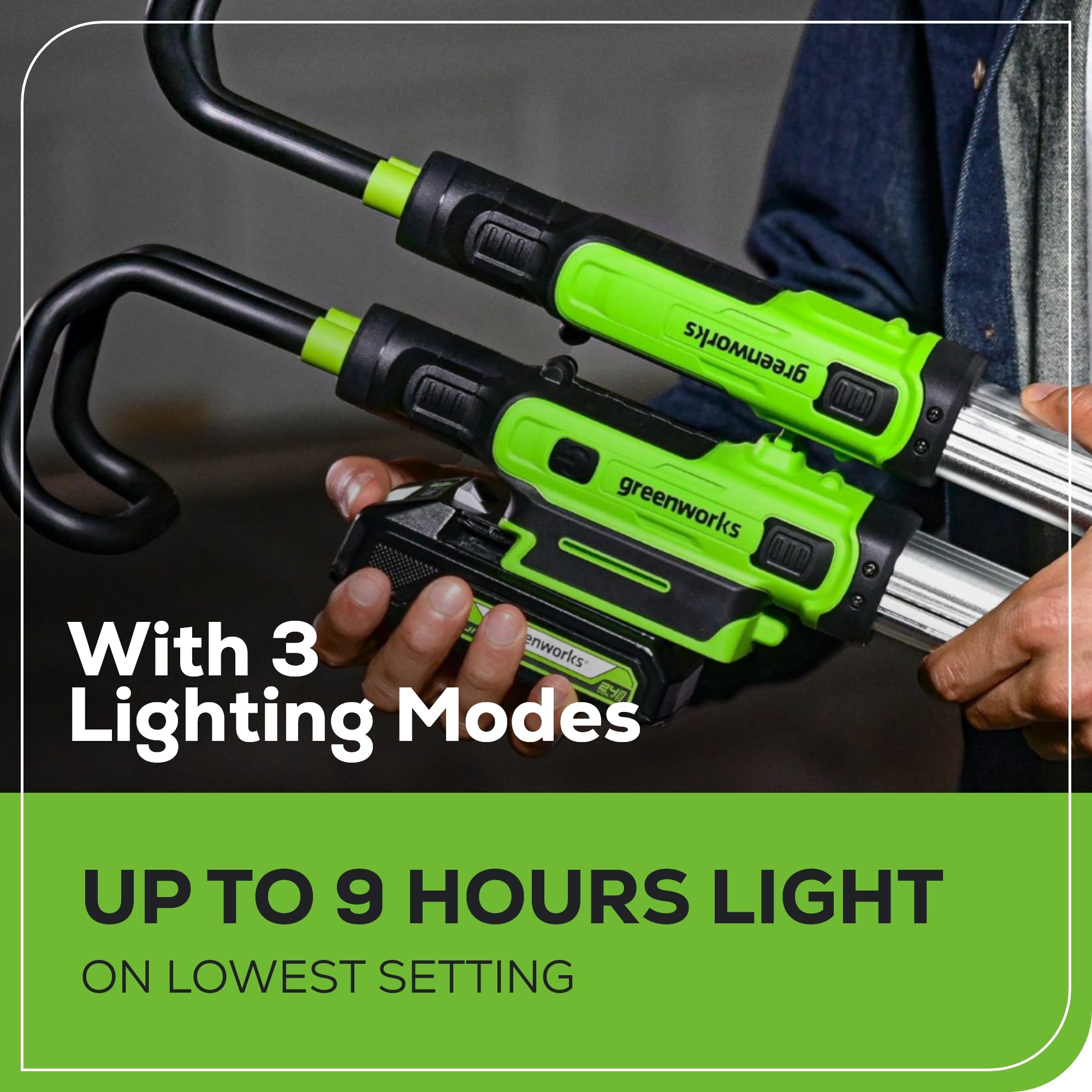 24V Cordless Battery Under Hood Work Light: 2.0 Ah Battery and Charger