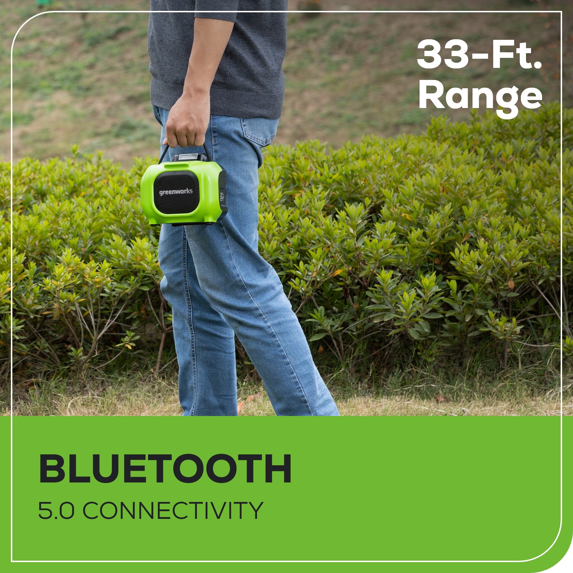 24V Cordless Battery Mini Bluetooth Speaker: 2.0 Ah Battery and Charger