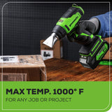 24V Cordless Battery Heat Gun: 4.0 Ah Battery and Charger