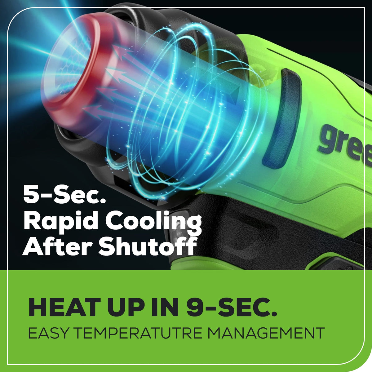 24V Cordless Battery Heat Gun: 4.0 Ah Battery and Charger