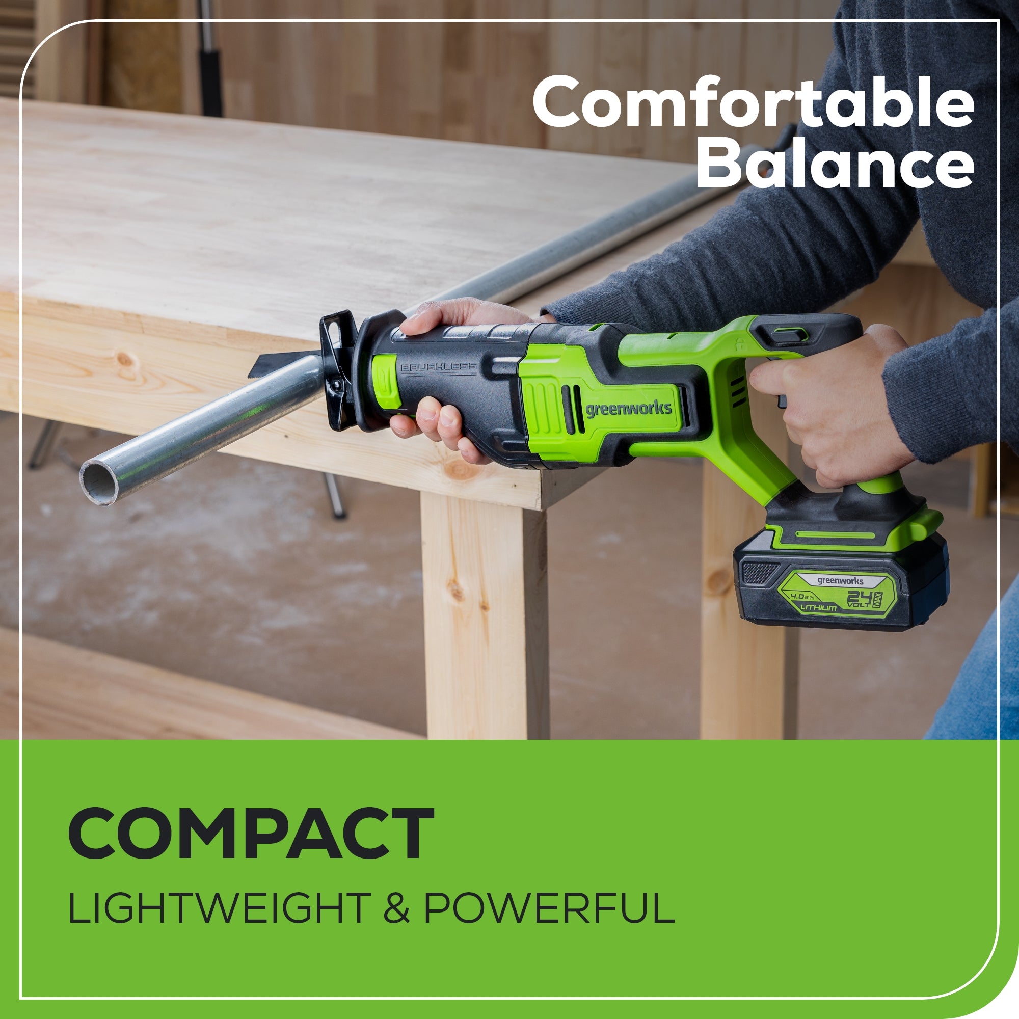 24V 1-1/8" Reciprocating Saw (Tool Only)