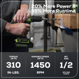 24V Brushless 1/2" Drill and 7-1/4'' Circular Saw Combo Kit: (2) 2.0 Ah Batteries and Charger