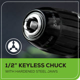 24V Brushless 1/2" Drill and 7-1/4'' Circular Saw Combo Kit: (2) 2.0 Ah Batteries and Charger