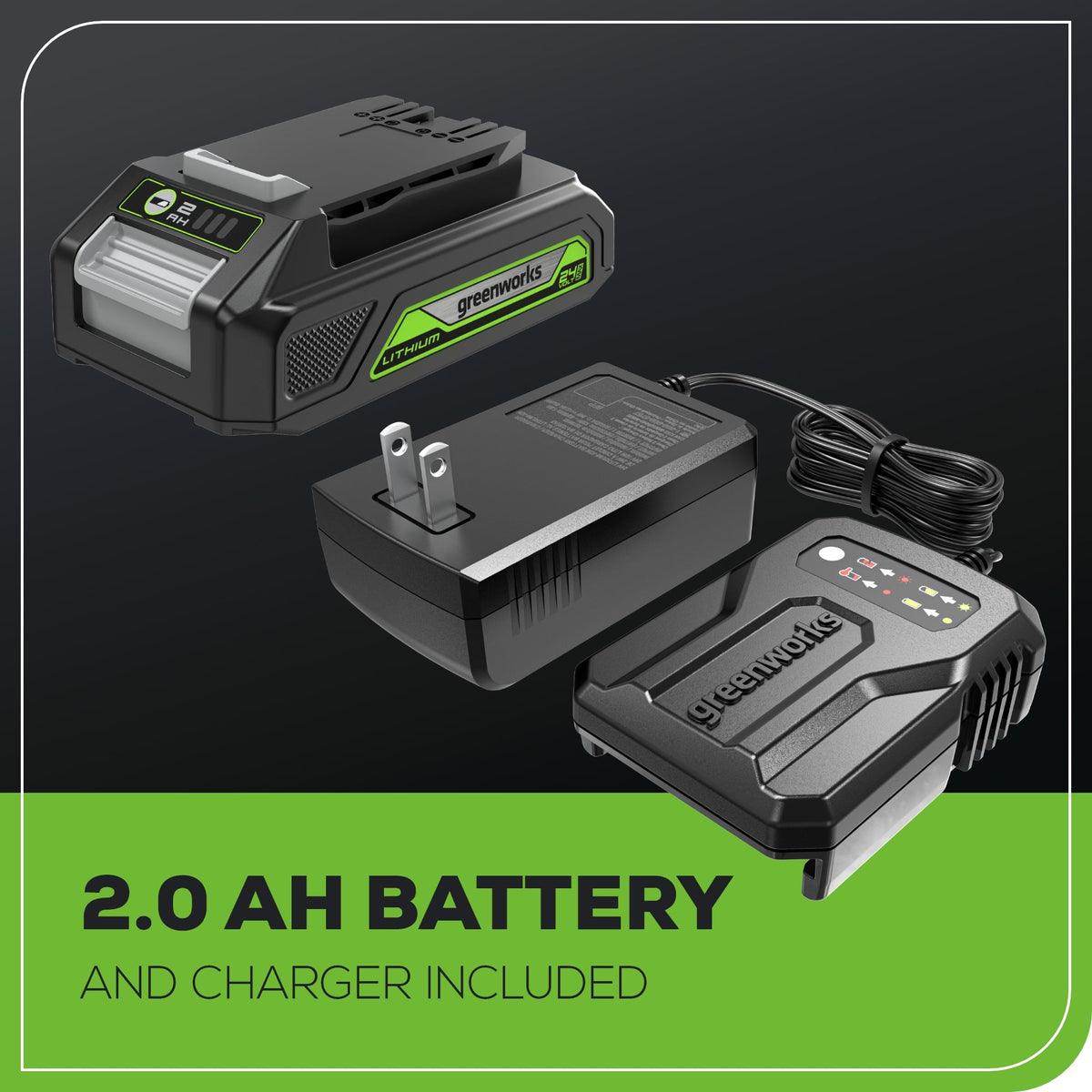 24V 3/8" Cordless Battery Impact Wrench: 2.0 Ah Battery and Charger