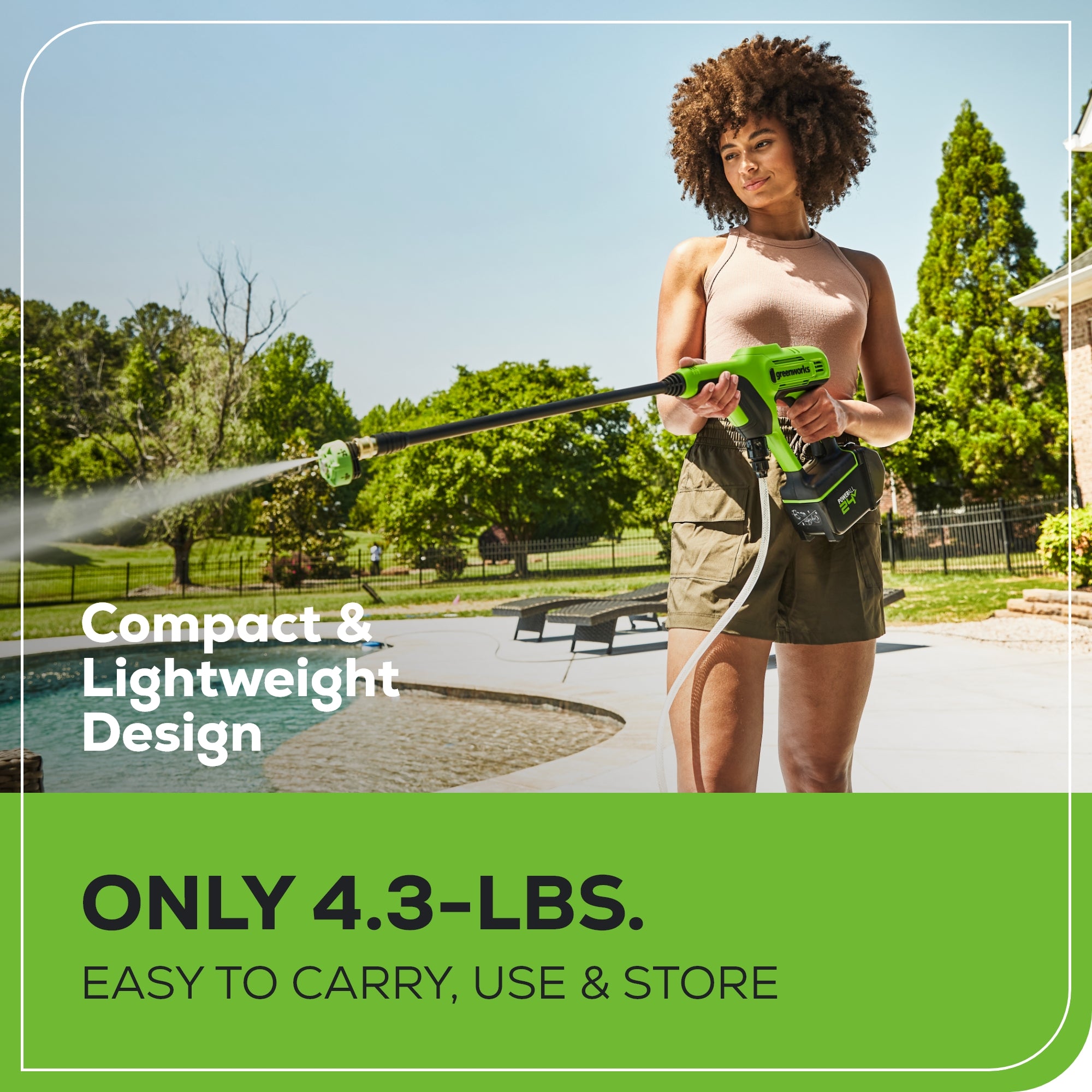 OPEN BOX 24V 600-PSI Cordless Power Cleaner: (2) 2.0 Ah Batteries and Charger