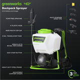 40V Cordless Battery Backpack Sprayer: 2.0 Ah USB Battery and Charger