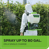 40V Cordless Battery Backpack Sprayer: 2.0 Ah USB Battery and Charger