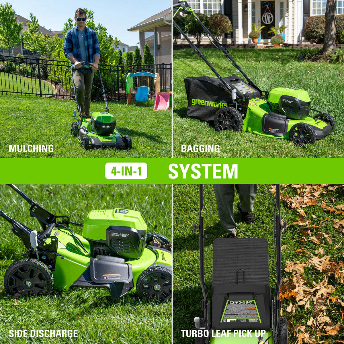 48V (24V x 2) 20" Cordless Battery Push Mower: (2) 4.0 Ah USB Batteries and Dual-Port Rapid Charger, LM2002