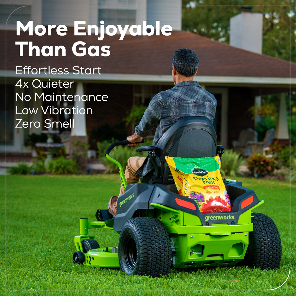 RENEWED 80V 42" Cordless Battery CrossoverZ Zero Turn Lawn Mower, (4) 5Ah Batteries and (3) Dual-Port Chargers, CRZ4282