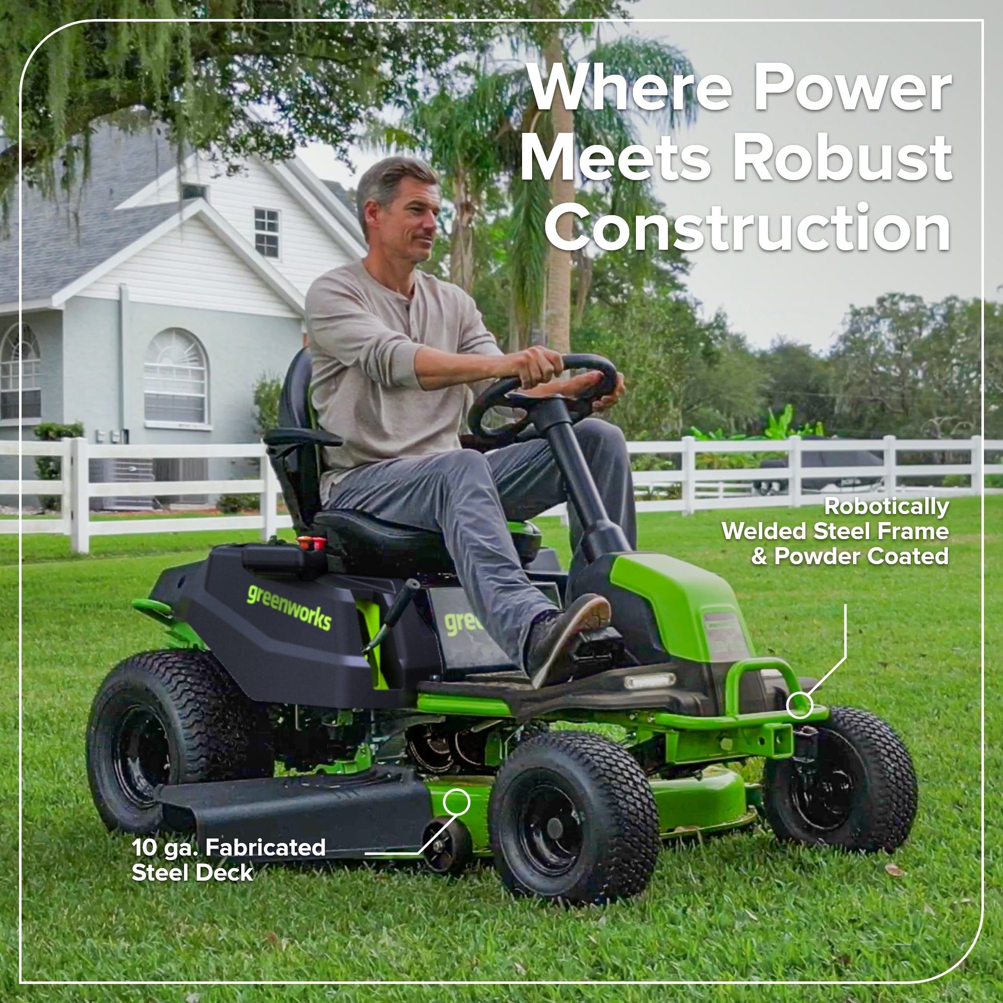 60V 42" Cordless Battery CrossoverT Riding Lawn Mower, (4) 8.0 Ah Batteries and 600W Wall Charger, CRT4262
