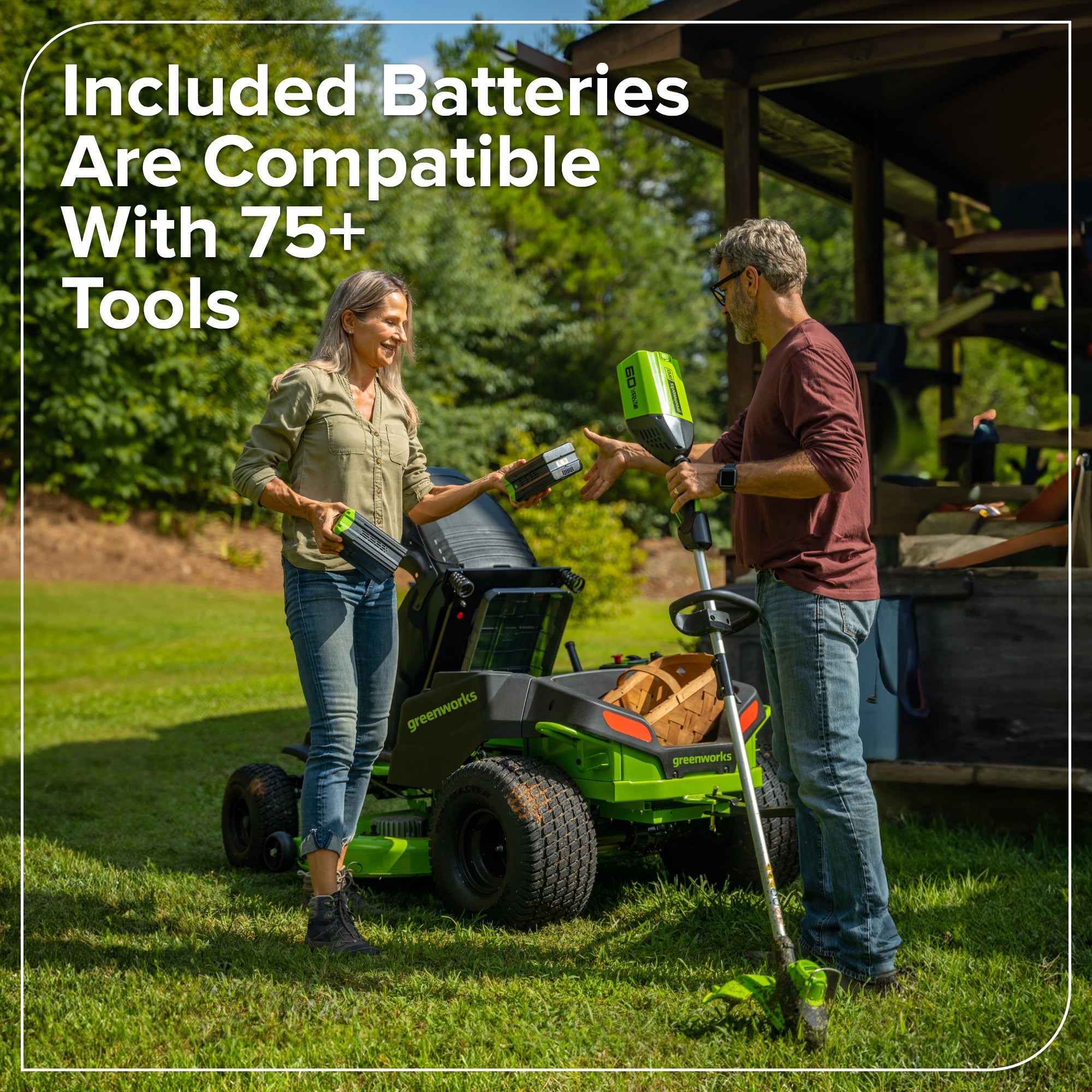 60V 42" Cordless Battery CrossoverT Riding Lawn Mower, (4) 8.0 Ah Batteries and 600W Wall Charger, CRT4262