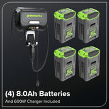 60V 42" Cordless Battery CrossoverT Riding Lawn Mower, (4) 8.0 Ah Batteries and 600W Wall Charger, CRT4262