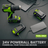24V PowerAll Pro 4-1/2" Angle Grinder Kit with Grinding Wheel & Accessories