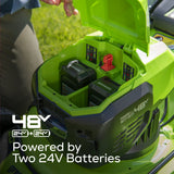 48V (24V x 2) 20" Cordless Battery Push Mower: (2) 4.0 Ah USB Batteries and Dual-Port Rapid Charger, LM2002