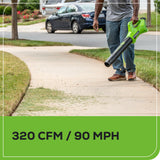 48V (24V x 2) 21" Cordless Battery Self-Propelled Mower, 12" String Trimmer and 320 CFM Blower Combo Kit: (2) 5.0Ah Batteries and Chargers