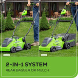 OPEN BOX 40V 16" Cordless Battery Brushless Push Lawn Mower: 4.0 Ah Battery and Charger, LM1624