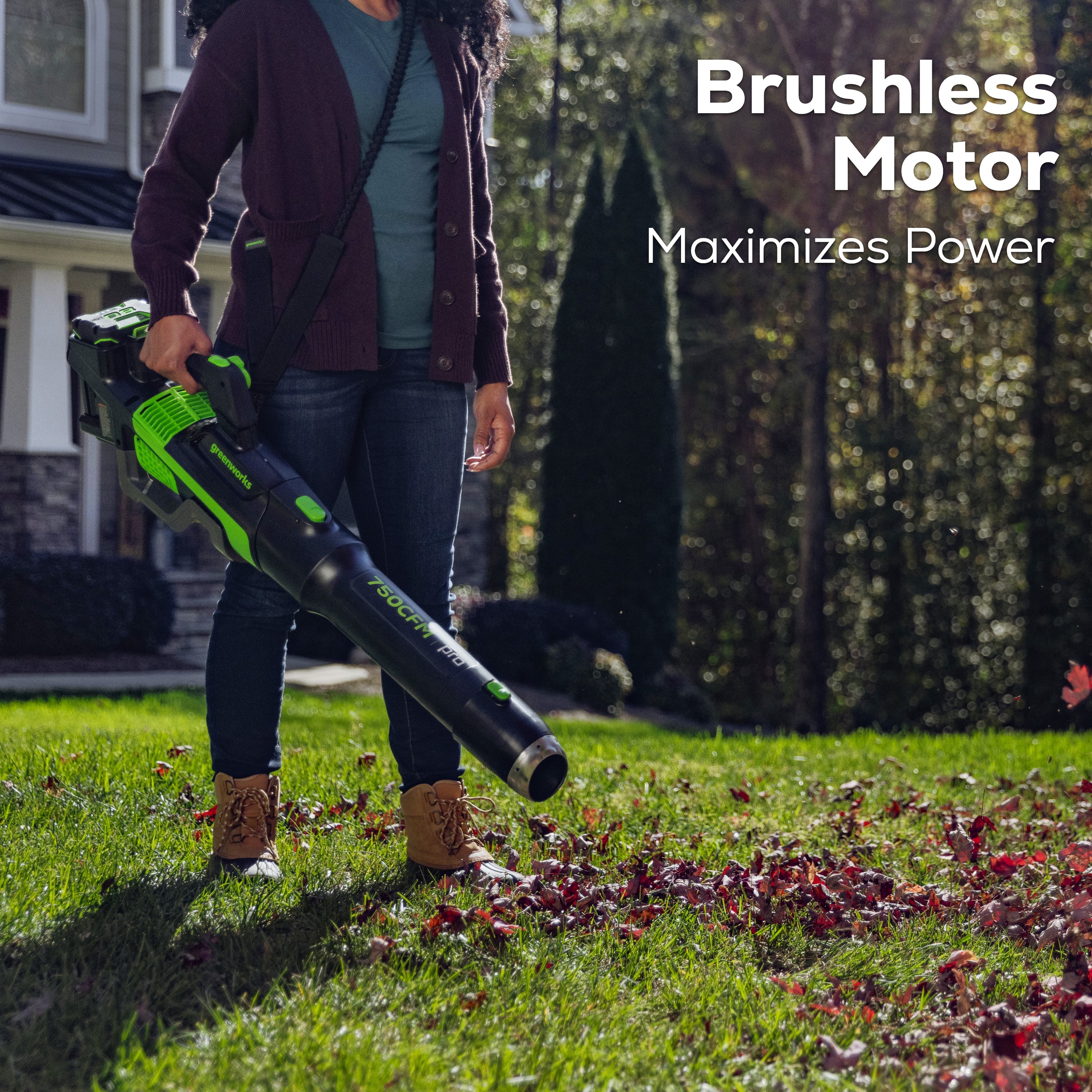 80V 750CFM Cordless Battery Leaf Blower: 2.5 Ah Battery and Charger