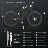 80V VENTURE Series 26" Fat Tire Electric Mountain Bike, 4Ah Battery and Charger