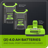 60V 21" Cordless Battery Self-Propelled Lawn Mower w/ Two (2) 4.0Ah Batteries & Dual Port Charger, LM2116S