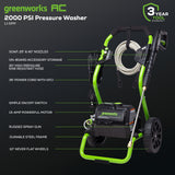 2000 PSI 1.1 GPM Cold Water Electric Pressure Washer