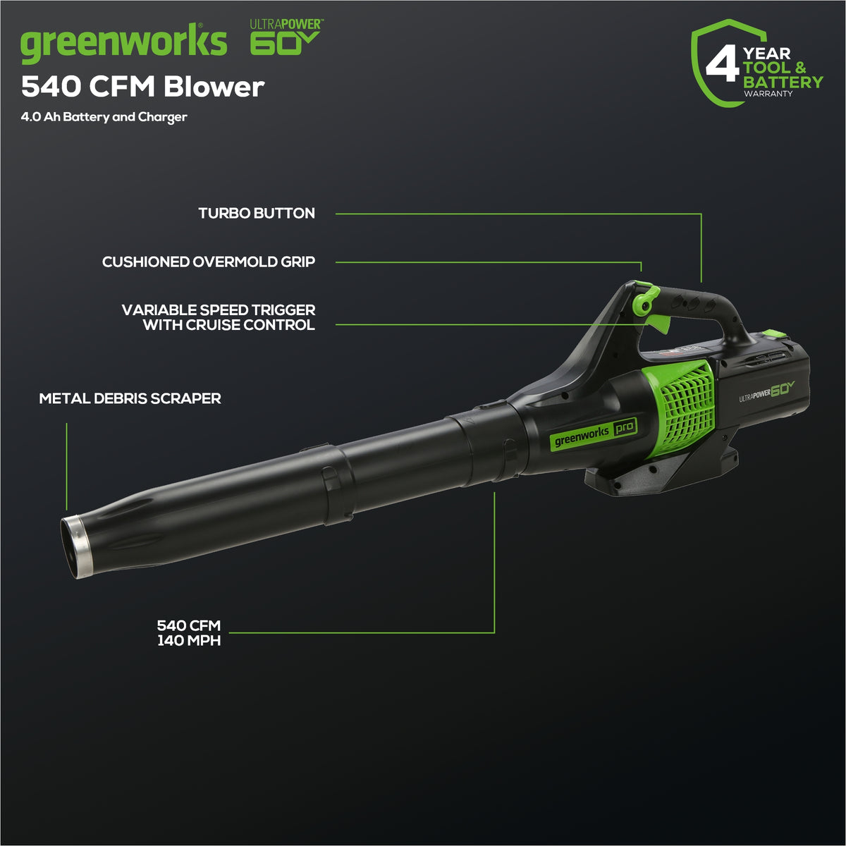 60V 22" Self-Propelled Lawn Mower 5-pc Combo Kit, (1) 8.0 Ah Battery and (1) 4.0 Ah Battery and (2) Chargers