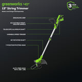 40V 13" Gen 2 String Trimmer and 350 CFM Cordless Battery Leaf Blower Combo Kit, (3).065" Spools,(1)2.0 Ah Battery and Charger