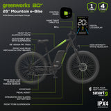 80V VENTURE Series 26" Fat Tire Electric Mountain Bike, 4Ah Battery and Charger